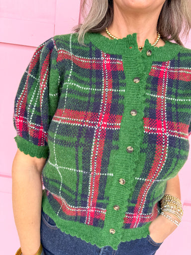 Jincy's Women's Boutique Perfectly Plaid Top in Green