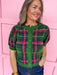 Jincy's Women's Boutique Perfectly Plaid Top in Green