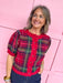 Jincy's Women's Boutique Perfectly Plaid Top in Red