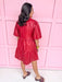 Jincy's Women's Boutique Flirty Allure Dress Red Faux Leather Dress