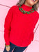 Jincy's Women's Boutique Warm & Cozy Mock Neck Sweater in Red Cable Knit Sweater Plus Size