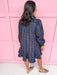Jincy's Women's Boutique Plaid Perfection Dress Navy Mini Dress