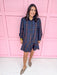 Jincy's Women's Boutique Plaid Perfection Dress Navy Mini Dress