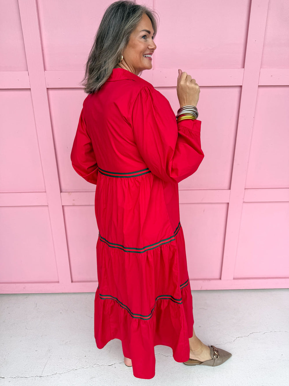 Jincy's Women's Boutique Plain & Simple Dress in Red Midi Dress