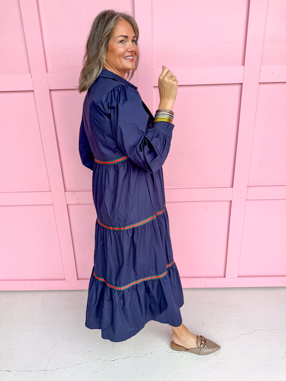 Jincy's Women's Boutique Plain & Simple Dress in Navy Midi Dress