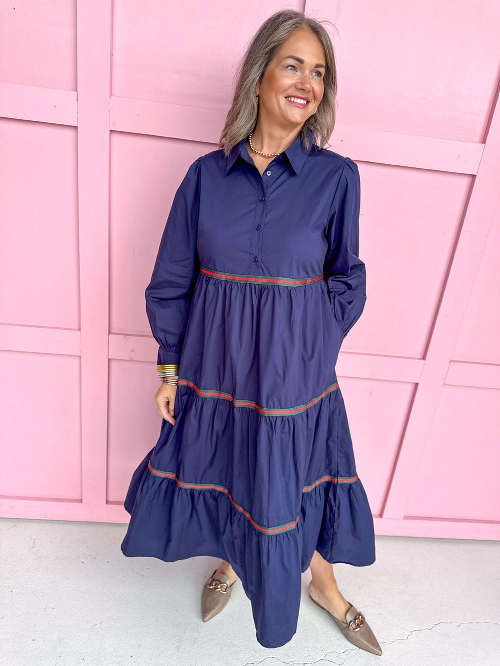Jincy's Women's Boutique Plain & Simple Dress in Navy Midi Dress
