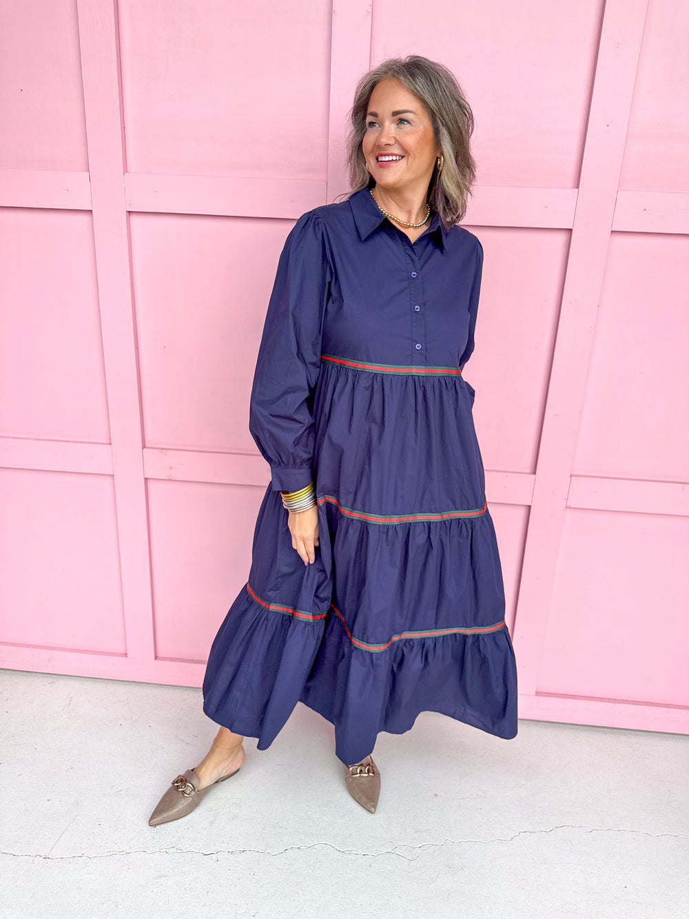 Jincy's Women's Boutique Plain & Simple Dress in Navy Midi Dress