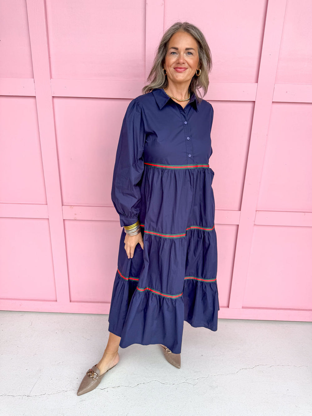 Jincy's Women's Boutique Plain & Simple Dress in Navy Midi Dress