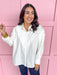 Jincy's Women's Boutique White Collared Button Down Shirt Crisp & Classy Top