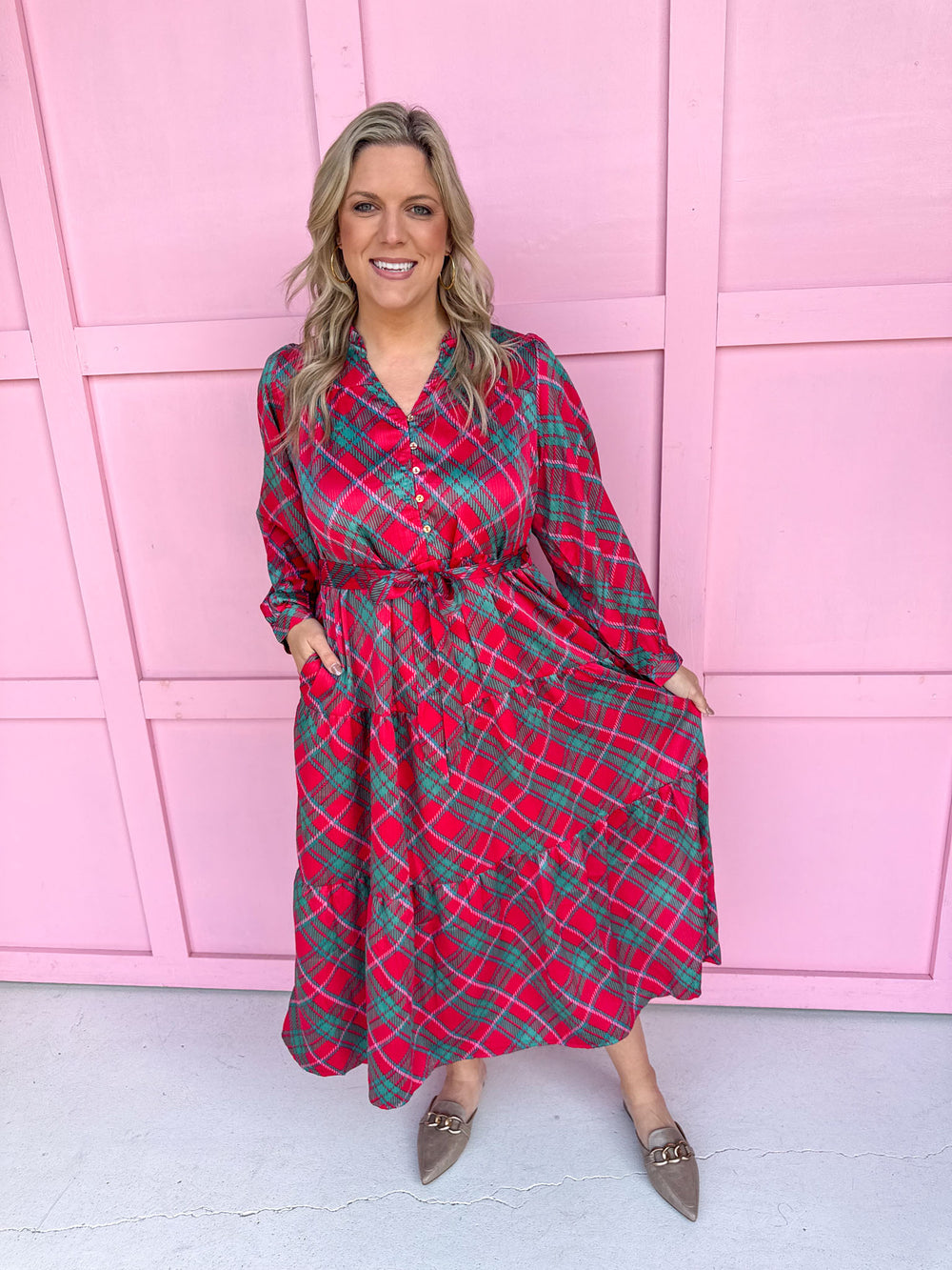 Jincy's Women's Boutique Mary Square Gracelyn Dress Plaid About You Plus Size