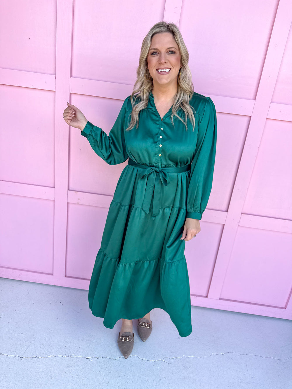 Jincy's Women's Boutique Mary Square Gracelyn Dress Aventurine Green Plus Size