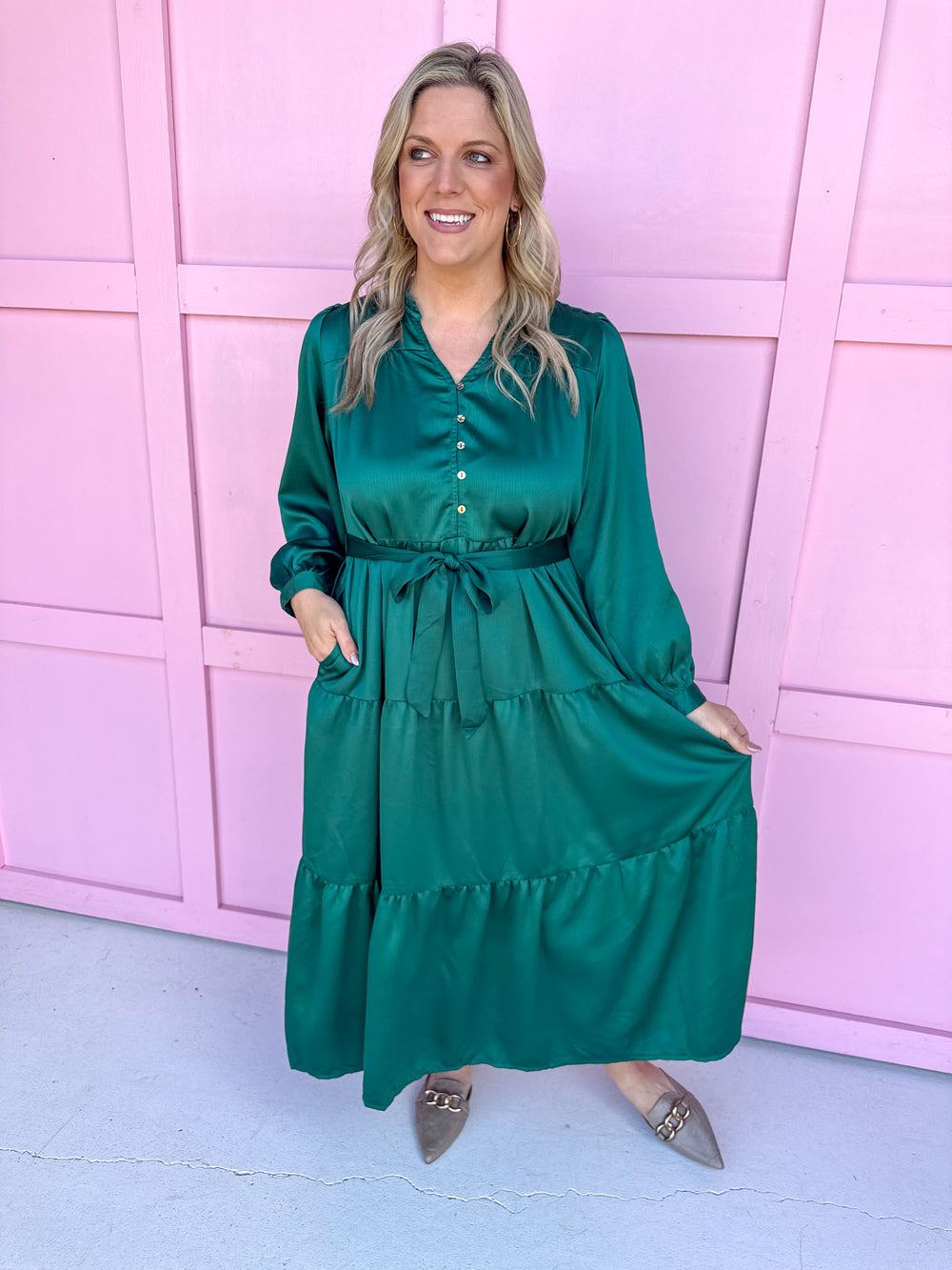 Jincy's Women's Boutique Mary Square Gracelyn Dress Aventurine Green Plus Size