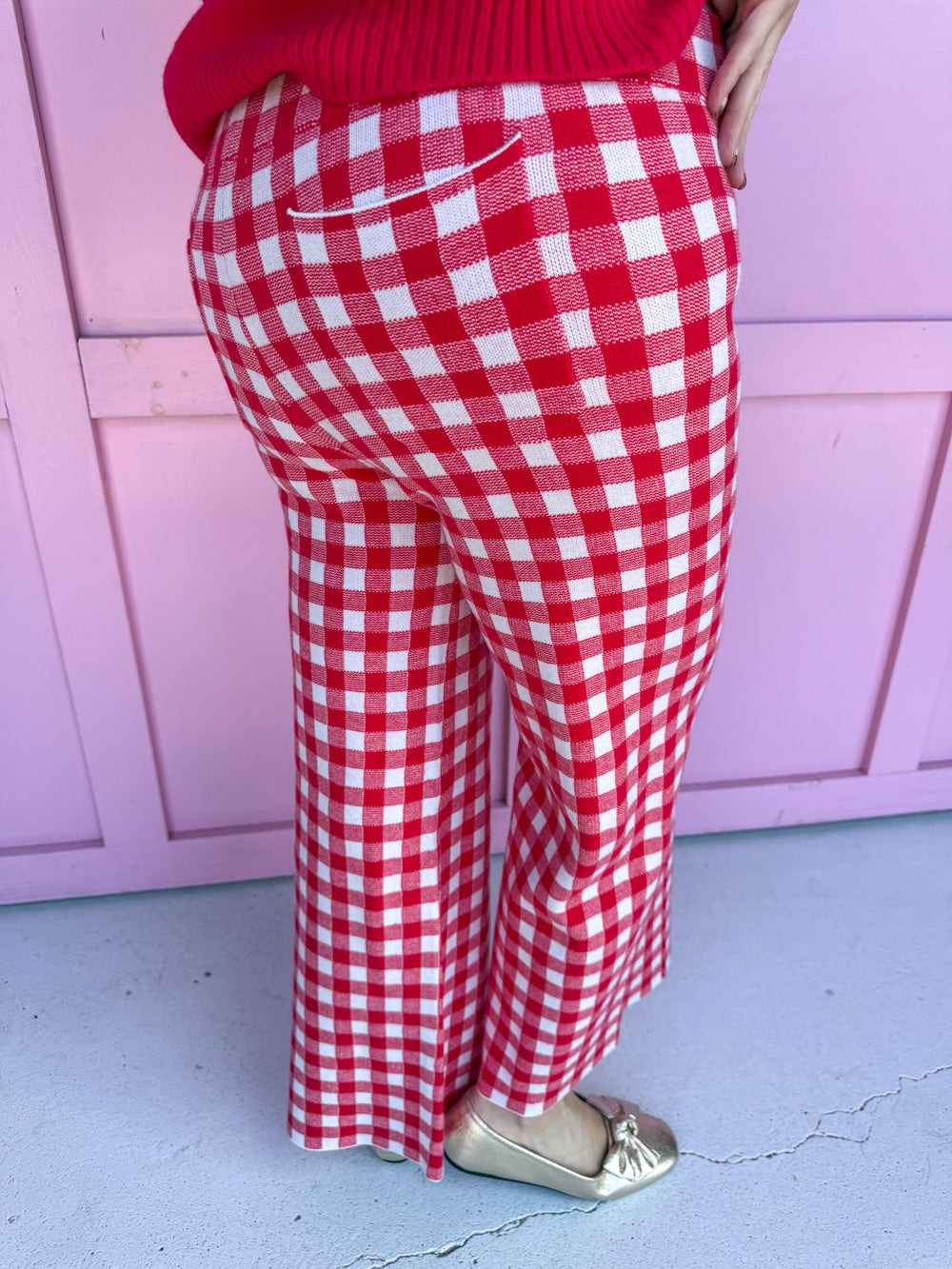 Jincy's Women's Boutique Darling Gingham Pants Red & white Gingham Pants