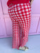 Jincy's Women's Boutique Darling Gingham Pants Red & white Gingham Pants