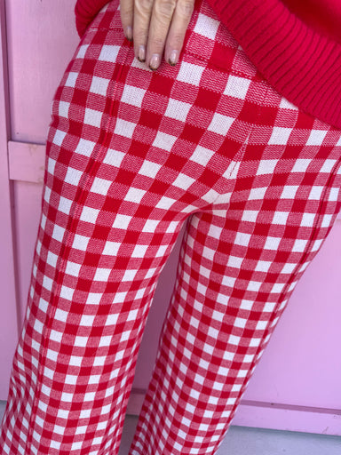 Jincy's Women's Boutique Darling Gingham Pants Red & white Gingham Pants