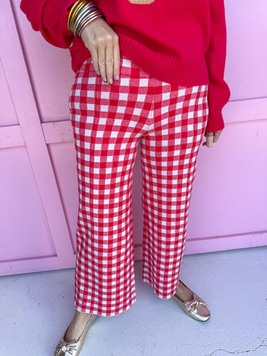 Jincy's Women's Boutique Darling Gingham Pants Red & white Gingham Pants