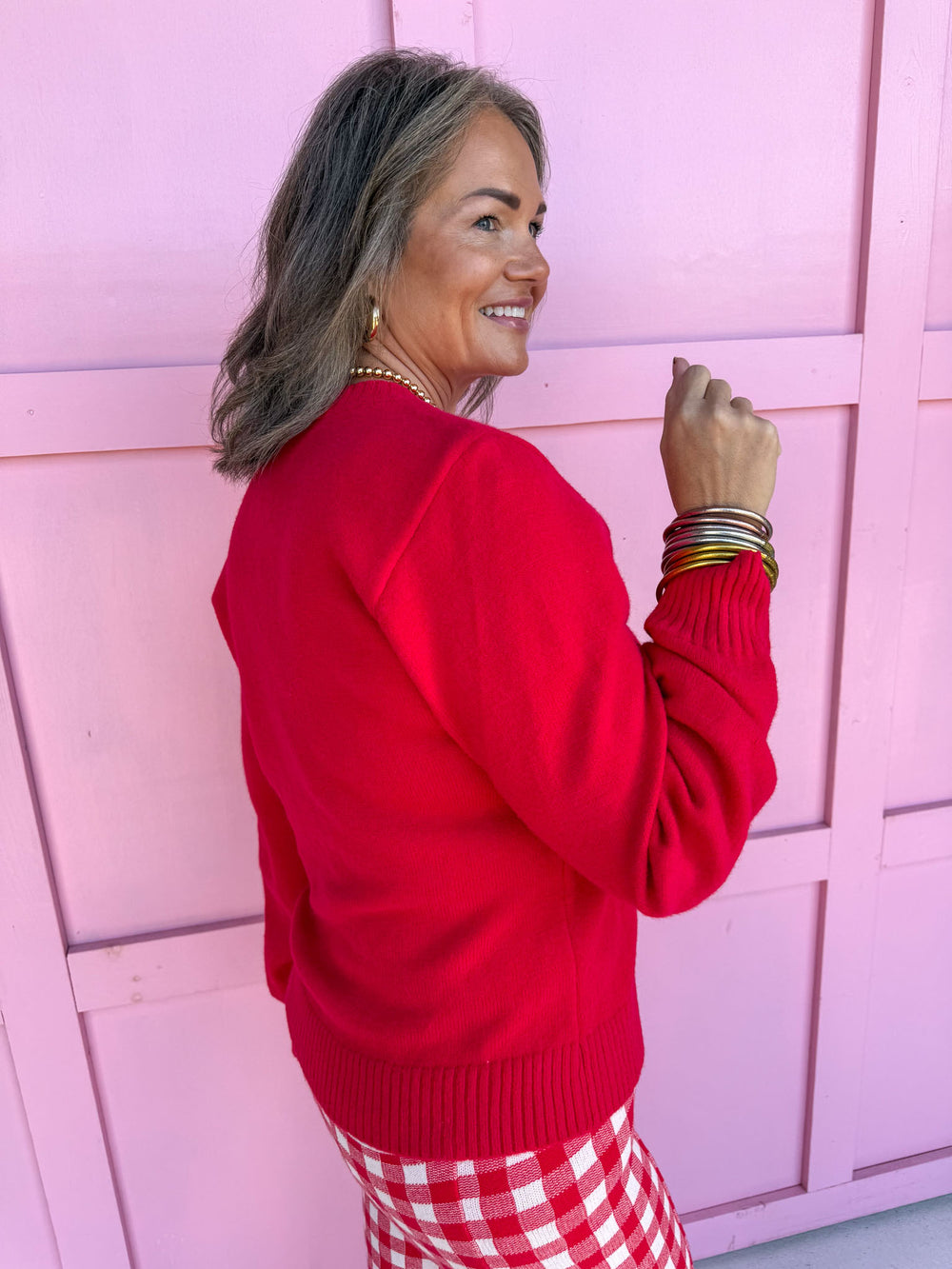 Jincy's Women's Boutique Can't Bear It Sweater Red Teddy Bear Sweater