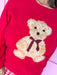 Jincy's Women's Boutique Can't Bear It Sweater Red Teddy Bear Sweater