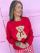 Jincy's Women's Boutique Can't Bear It Sweater Red Teddy Bear Sweater