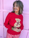 Jincy's Women's Boutique Can't Bear It Sweater Red Teddy Bear Sweater