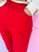 Jincy's Women's Boutique Straight & Chic Pants in Red