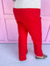 Jincy's Women's Boutique Straight & Chic Pants in Red
