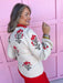 Jincy's Women's Boutique Floral Melody Sweater Ivory Sweater with Red Florals