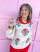 Jincy's Women's Boutique Floral Melody Sweater Ivory Sweater with Red Florals