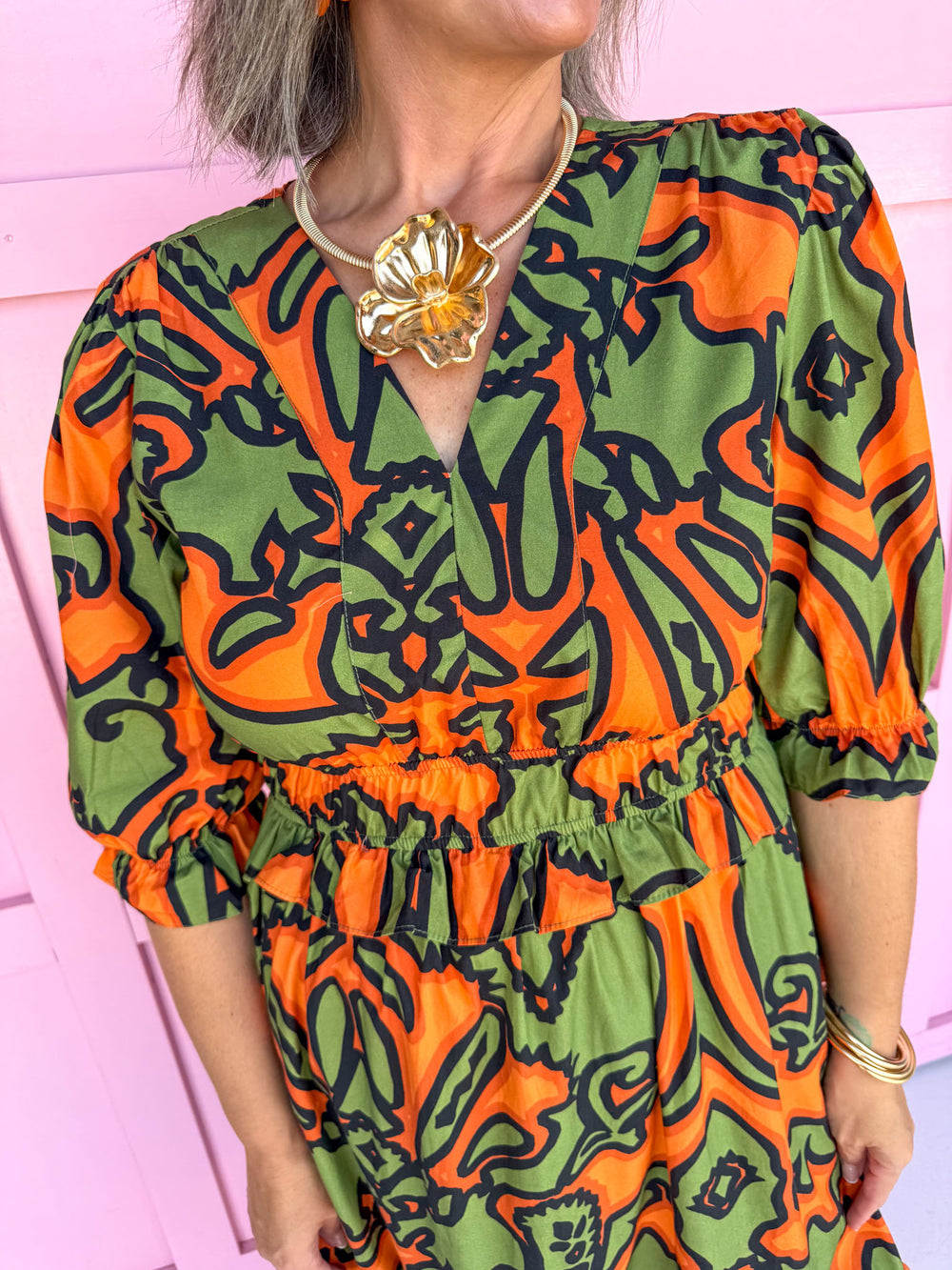 Jincy's women's short sleeve v neck fall maxi dress