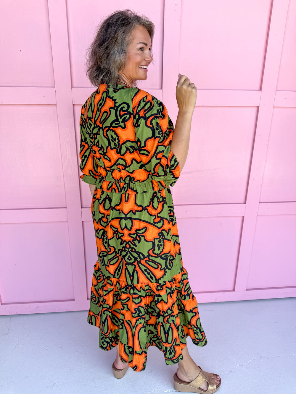 Jincy's women's short sleeve v neck fall maxi dress