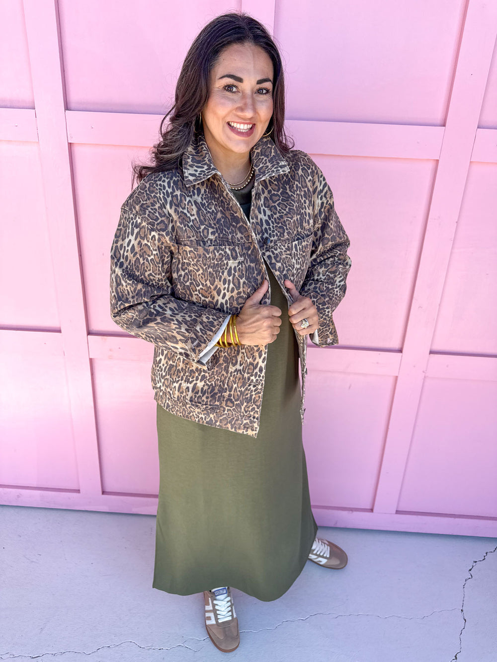 Jincy's Boutique Womens Clothing Leopard Jean Jacket