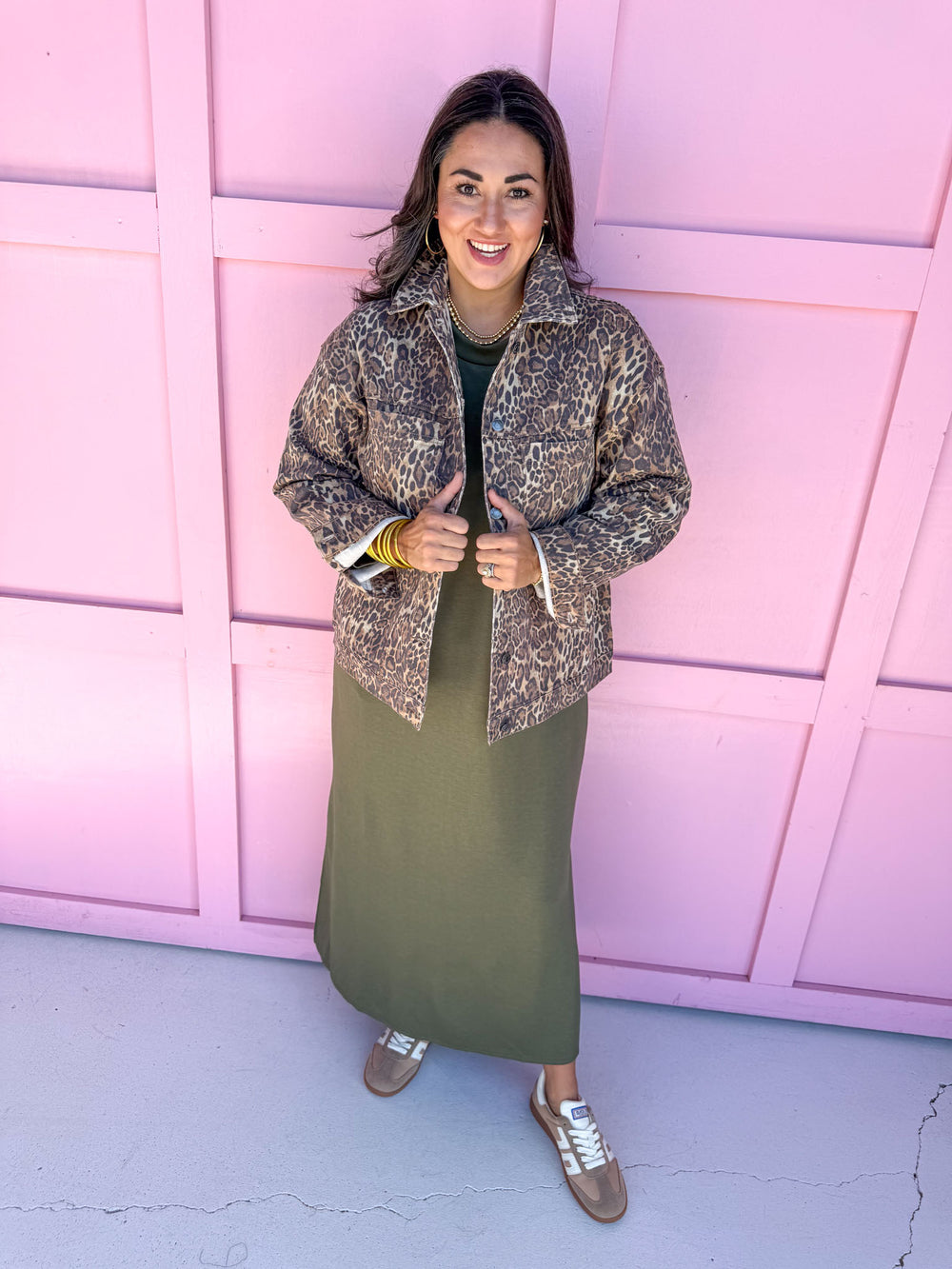 Jincy's Boutique Womens Clothing Leopard Jean Jacket