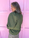 Jincy's Womens boutique Olive  3/4 sleeve top 