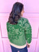womens boutique sweater green cream jincy's