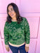 womens boutique sweater green cream jincy's