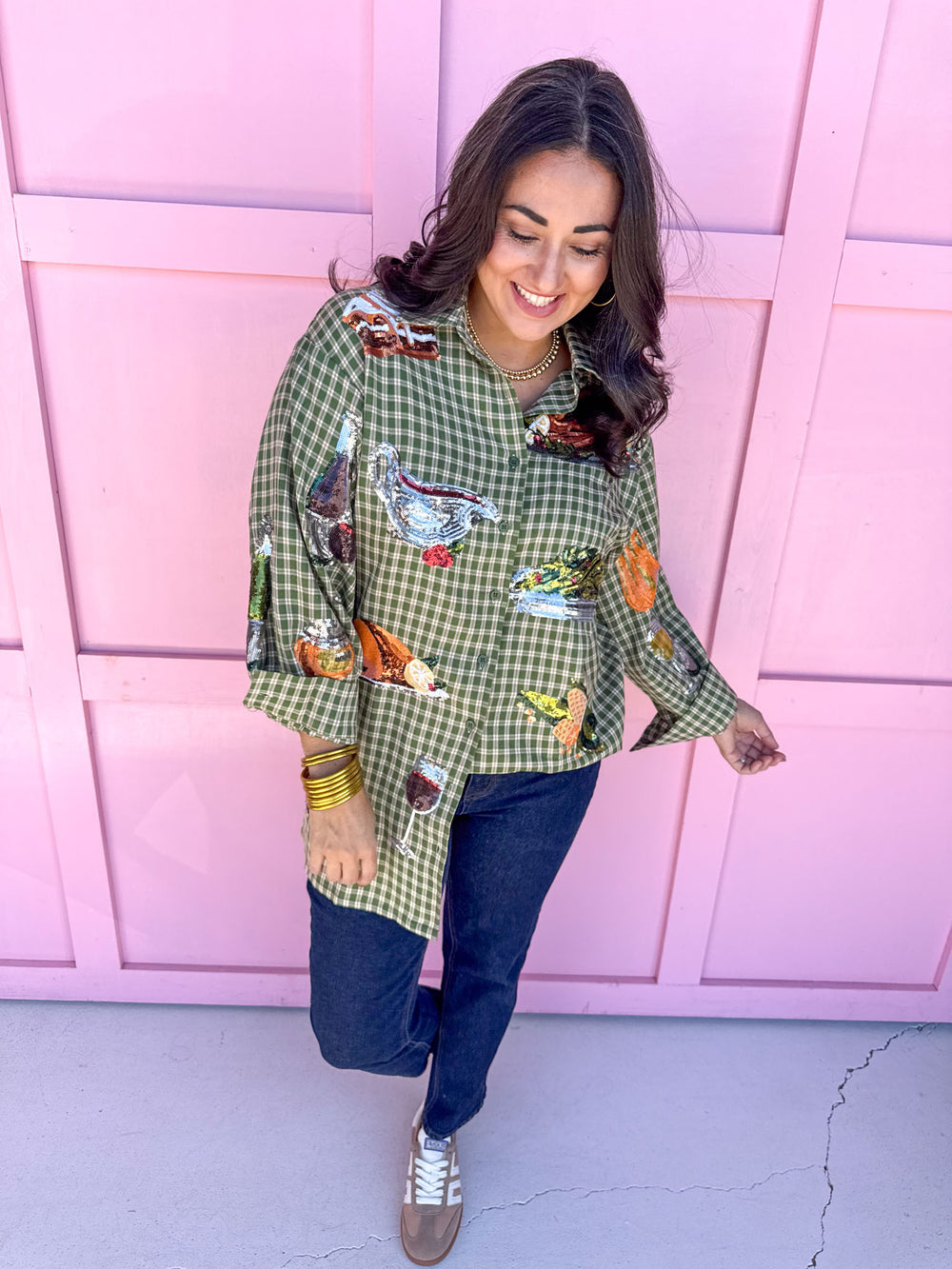 Jincy's Women's Boutique Queen of Sparkles thanksgiving button down dress