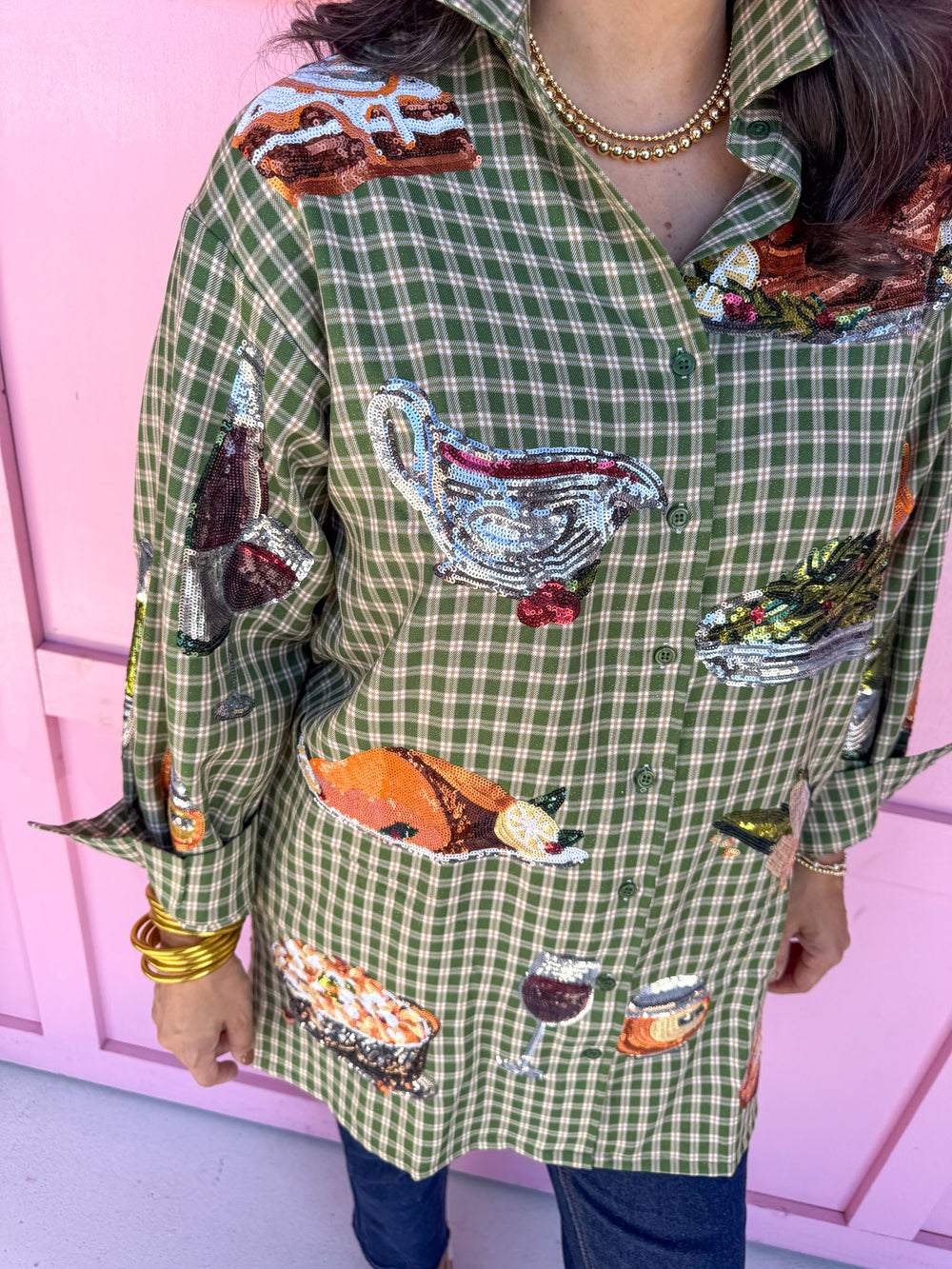 Jincy's Women's Boutique Queen of Sparkles thanksgiving button down dress