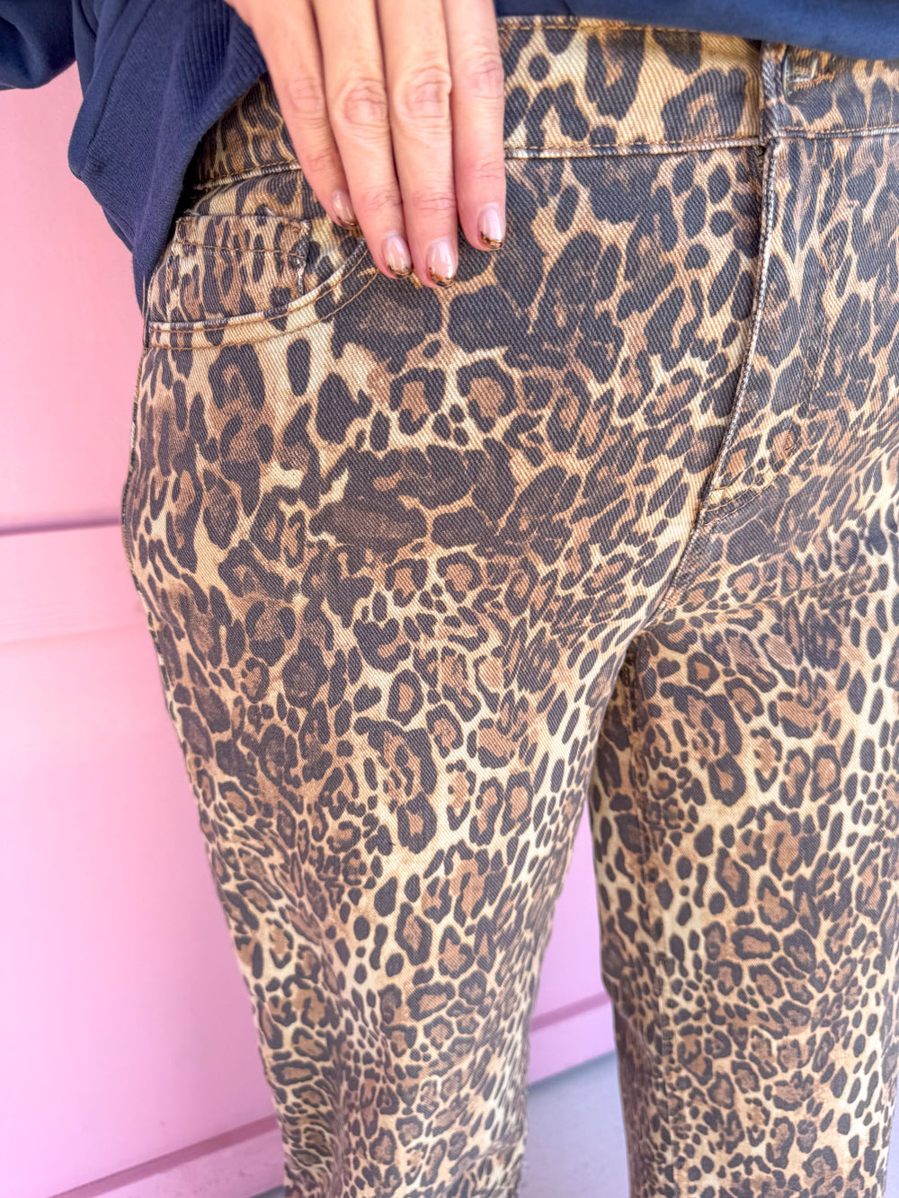 Jincy Womens boutique clothing Cello leopard wide leg jeans