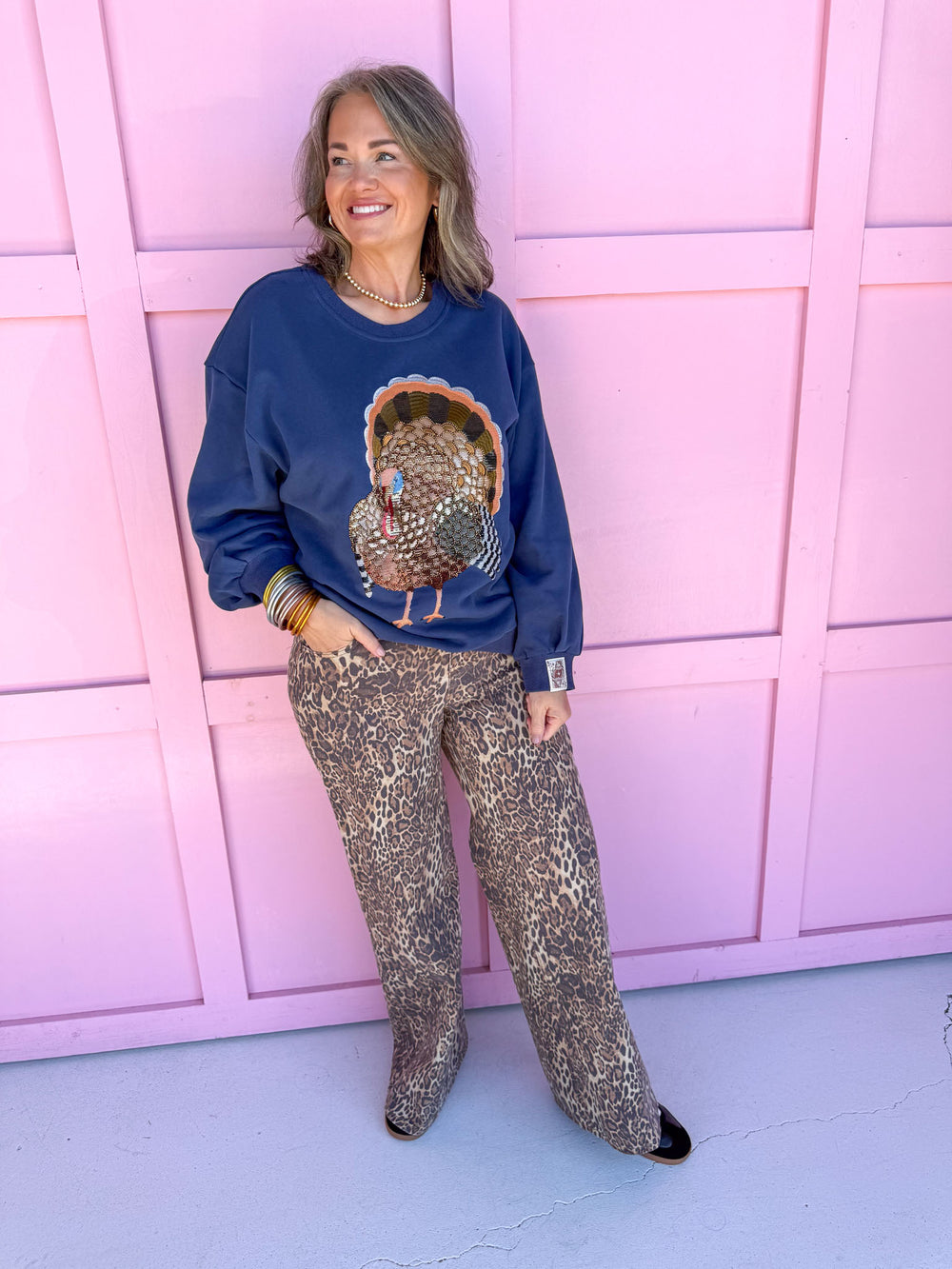 Jincy Womens boutique clothing Cello leopard wide leg jeans