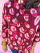 Jincy's Womens Boutique Merlot 3/4 Sleeve Sweater with abstract leopard print