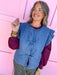 Jincy's Womens boutique denim ruffle sleeve vest with bow ties