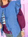 Jincy's Womens boutique denim ruffle sleeve vest with bow ties