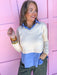 womens boutique top layered look casual work cream blue jincy's