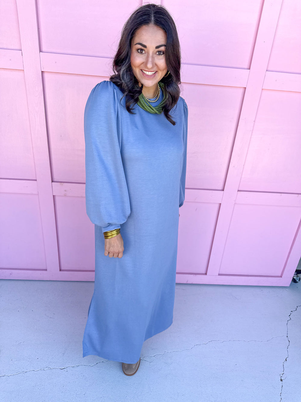 womens boutique dress denim blue comfy jincy's 