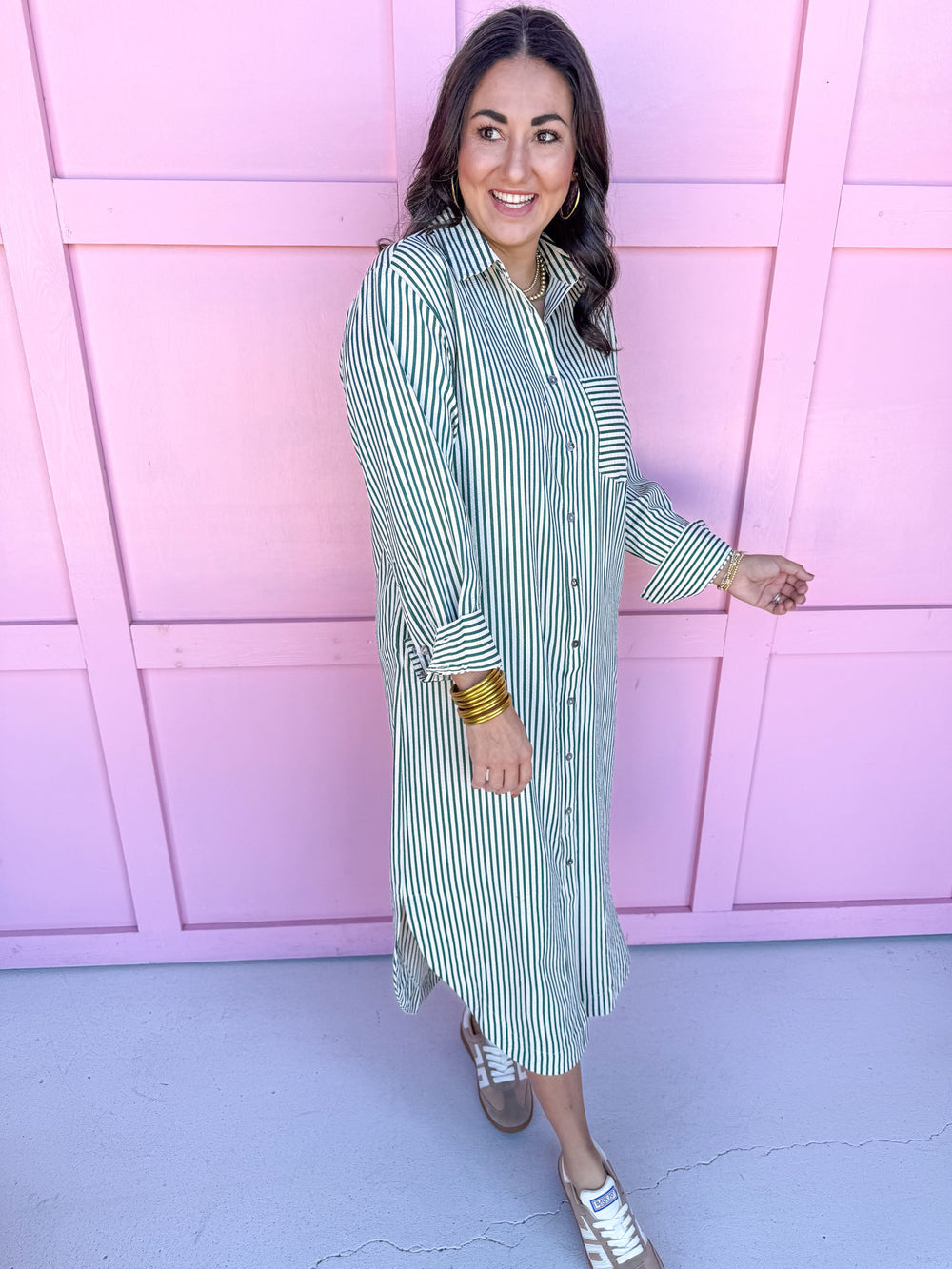 womens boutique dress striped oversized maxi pockets jincy's 