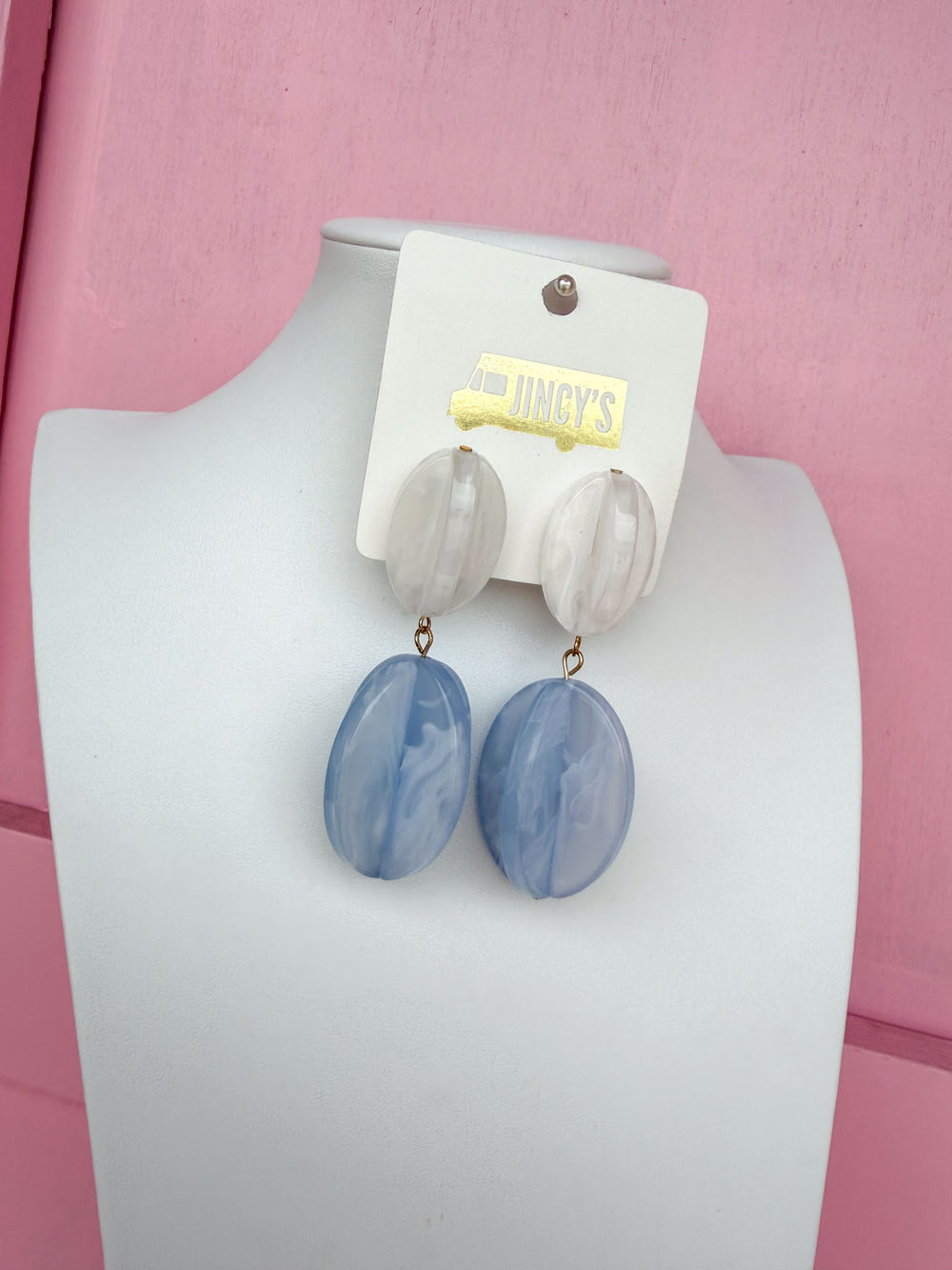 Bold & Beautiful Earrings - Light Blue