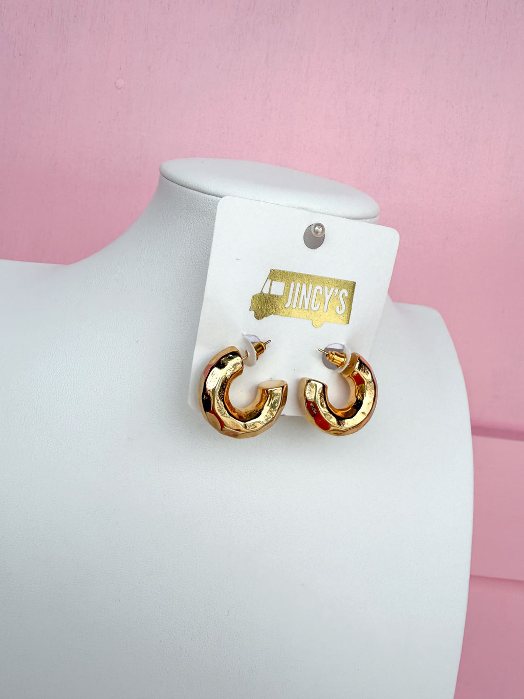 Faceted Glow Hoops - Gold