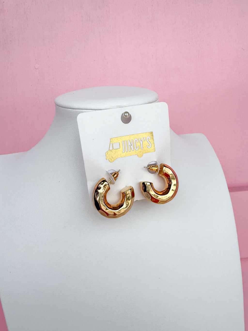 Faceted Glow Hoops - Gold
