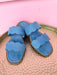 Jincy's Women's Boutique Blue Denim Scallop Sandals