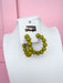 Jincy's Women's Boutique Beaded Olive Hoop Earrings